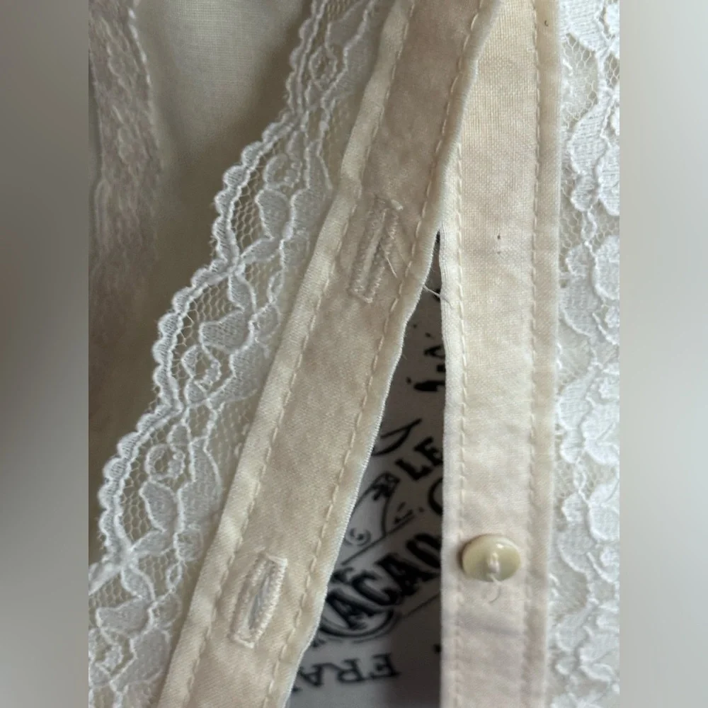 Vintage 70s 80s Gunne Sax Jessica Gunnies Lace Blouse Victorian Cottage Prairie - Picture 6 of 12